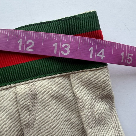 GG  pleated mini Skirt /skort NEW! 28”waist off white red/green belt - Picture 16 of 16
